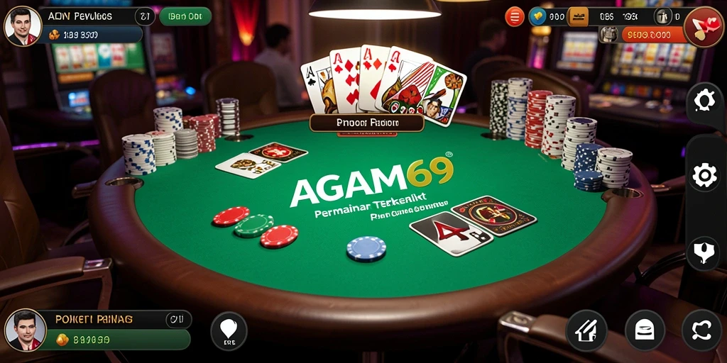 Screenshot utama AGAM69 menampilkan permainan poker yang seru dan kompetitif.