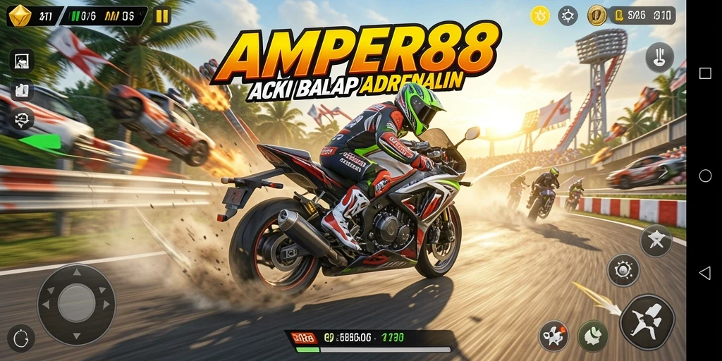 Tampilan menegangkan dari balapan motor di AMPER88.