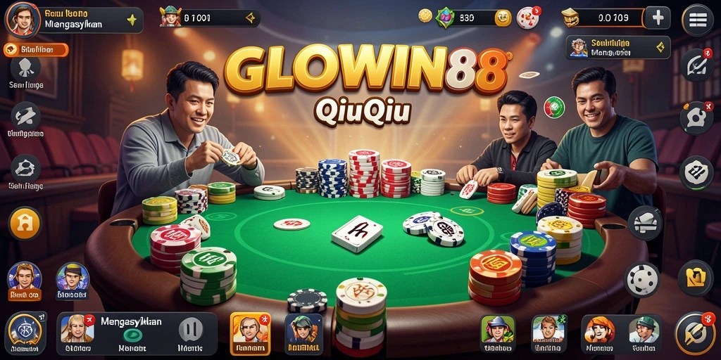 Tampilan gameplay QiuQiu yang menarik di GLOWIN88.