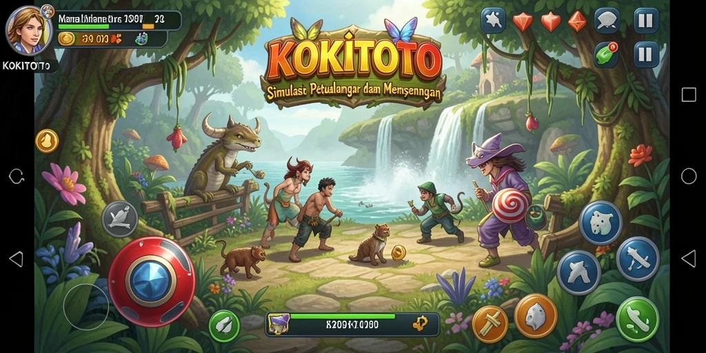 Screenshot gameplay KOKITOTO yang menampilkan petualangan seru dan kreativitas.