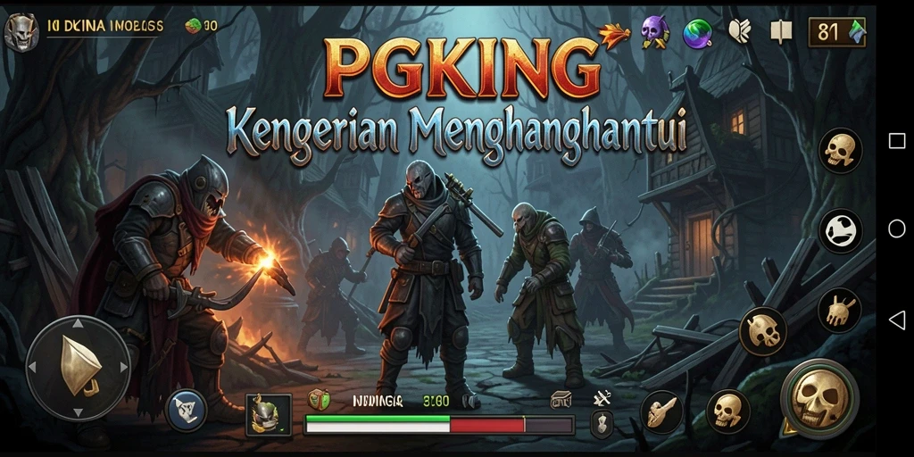 Screenshot gameplay PGKING menunjukkan suasana mencekam dan menegangkan.