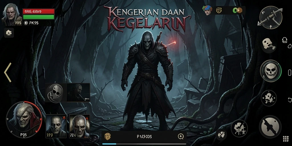 Screenshot gameplay yang menampilkan momen menyeramkan di PK95.