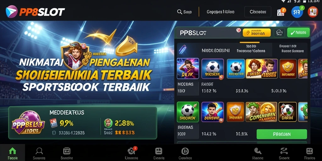 Tampilan gameplay Sportsbook yang menarik dan interaktif di PP8SLOT.