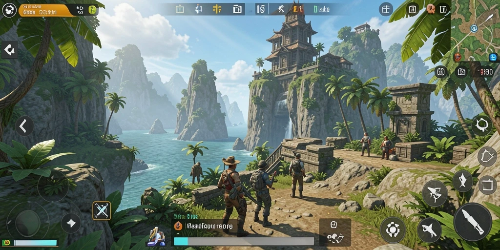 Tampilan gameplay menarik di dunia terbuka T6.
