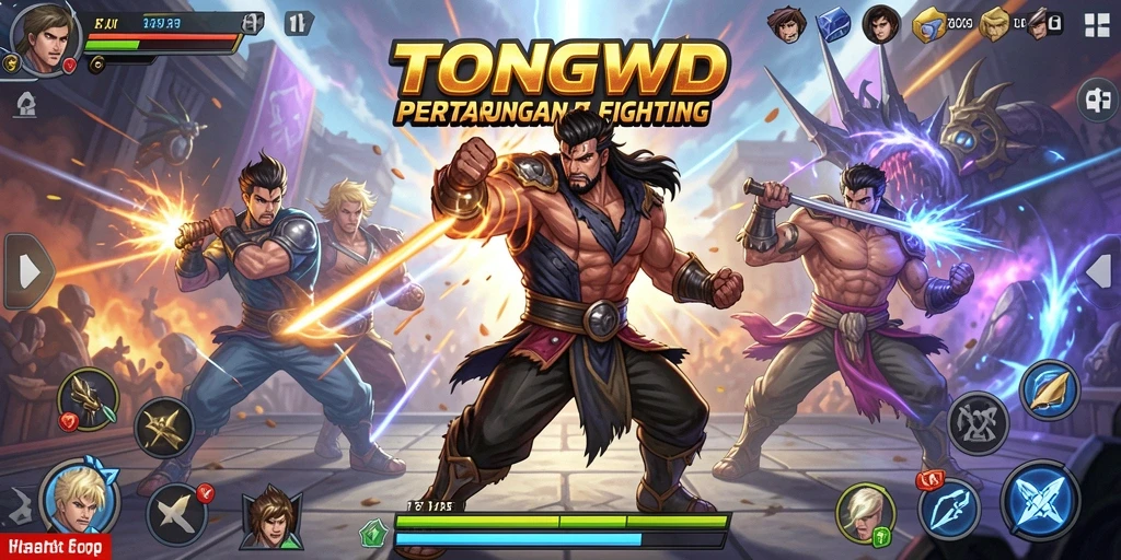 Tampilan gameplay menarik dari TONGWD dengan pertempuran seru.